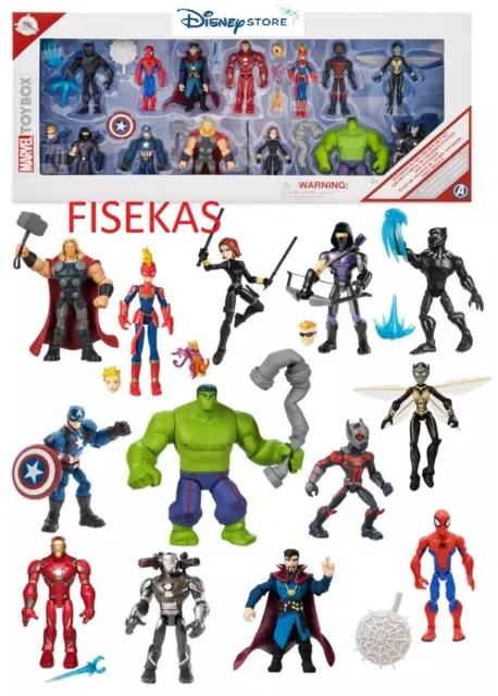 Disney Store Marvel Avengers 13 pc Action Figure Gift Set Toybox Hulk Thor NEW