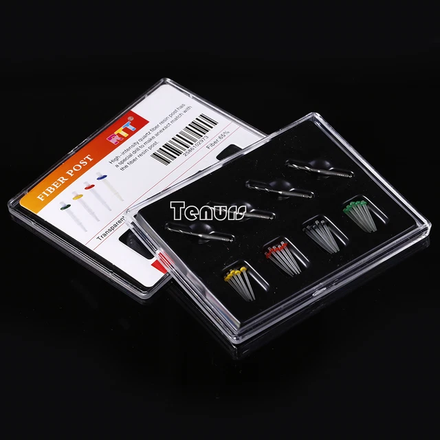 1Kit Dental Quartz Straight/screw Pile Fiber Resin Post High intensity+4 Drills