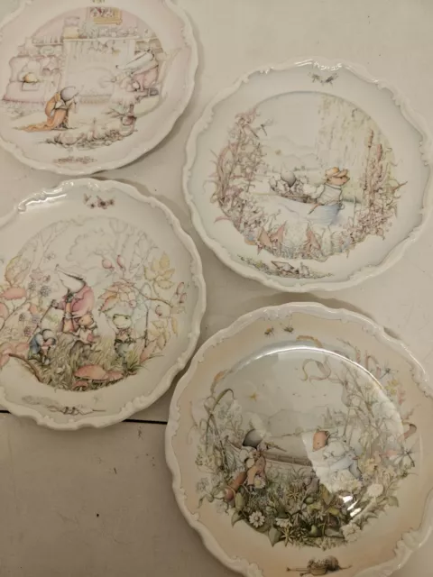 Four Royal Doulton 1984 Christina Thwaites Wind In The Willows Plates. 8 1/4" D