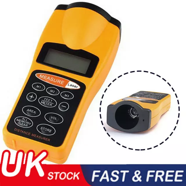 Electronic Ultrasonic Measure Distance Meter With Laser Pointer LCD Measure Tape