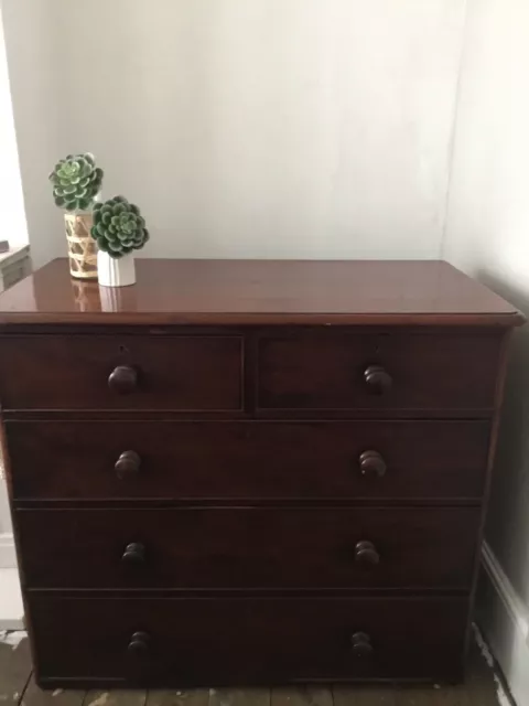 Vintage Mahogany Chest Of Drawers - 5 Drawers