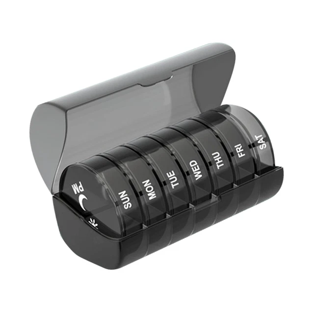 Caja de medicamentos estuche de almacenamiento contenedor impermeable 14 rejillas portátil para hogar EE. UU.