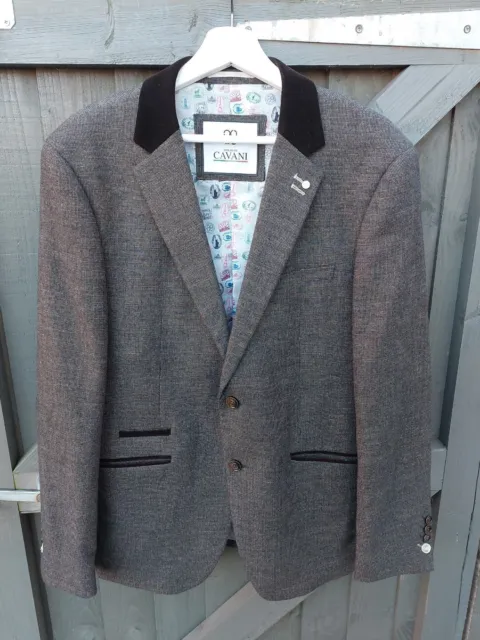 Men's Cavani Blazer Suit Jacket Size UK 40 New Brown EU 50