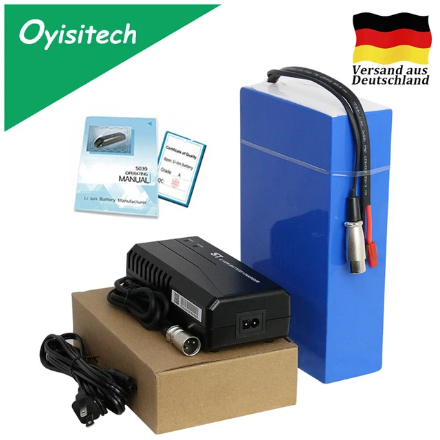 Batterie VAE 36V/48V 15Ah/20Ah Lithium Avec Chargeur - Pour Porte-bagages, Universelle