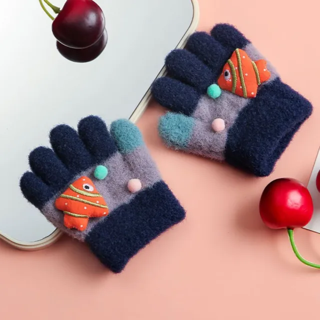 Baby Thick Mittens Kids Gift Children Fleece Gloves Toddler Thermal Gloves