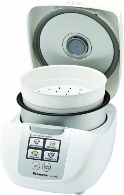 Panasonic 5 Cup Rice Cooker-White Silver SR DF101WST-Au