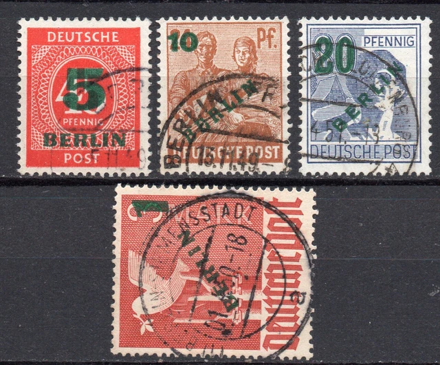 Berlin 64-67 Grünaufdruck 1949 komplett gestempelt
