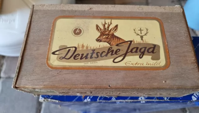 Alte Zigarrenkiste Holz Deutsche Jagd leer