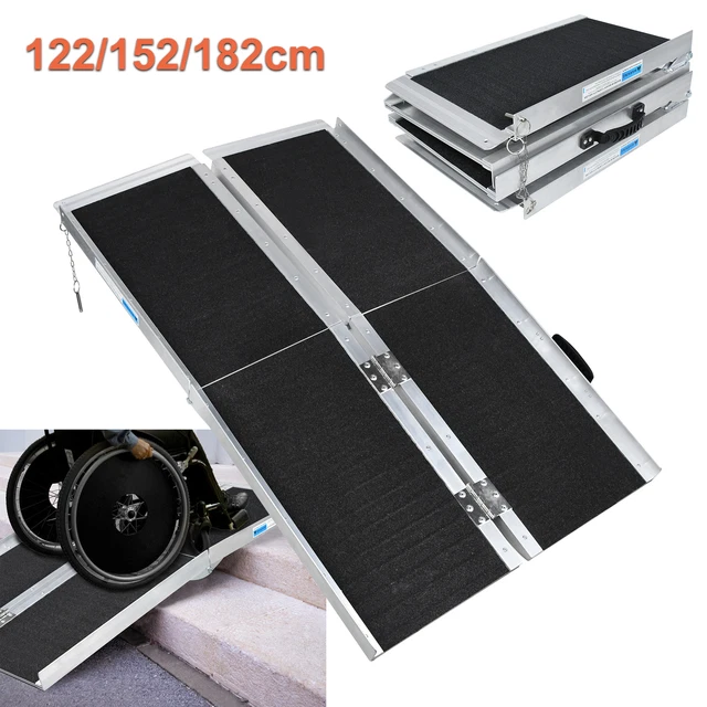 Rampa plegable para silla de ruedas 122/152/182 cm rampa de acceso de aluminio rampa para maletas 272 kg