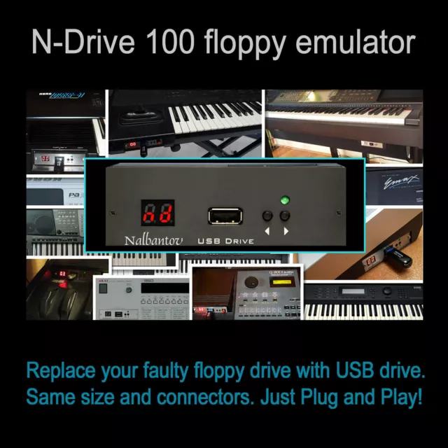 USB Floppy Disk Drive Emulator N-Drive 100 for Ensoniq VFX and VFX-SD + OS 2.1