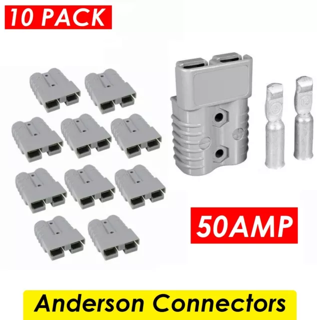 10 pcs Grey Anderson Style Plug 50AMP Exterior Connector DC Power for Caravan