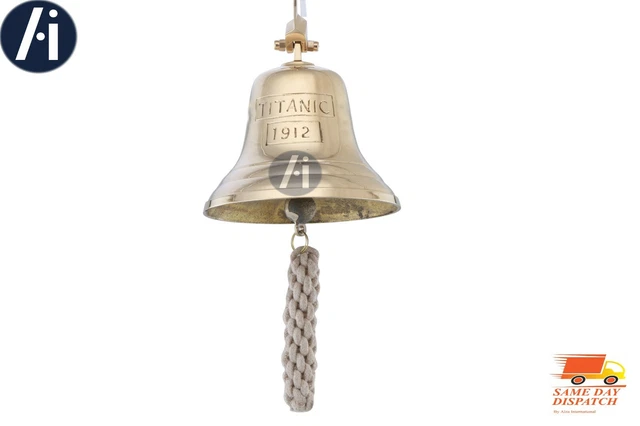 Latón Enviar Campana Titanic Marina Tiempo Náutico Last Order Cena Antiguo 7.6cm