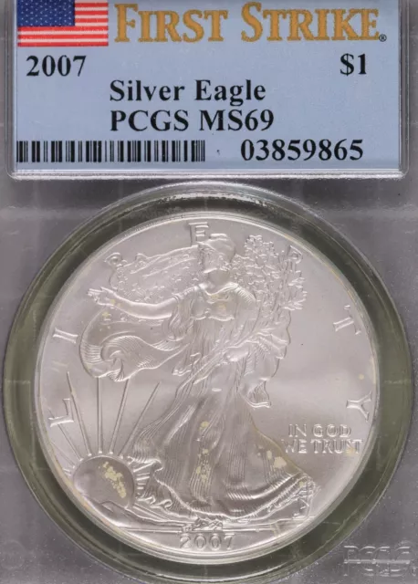 2007 American Silver Eagle PCGS MS-69 First Strike #9865