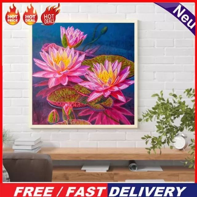 Paint By Numbers Kit DIY Lotus Hand Oil Art Picture Craft Home Wall Decor (3)