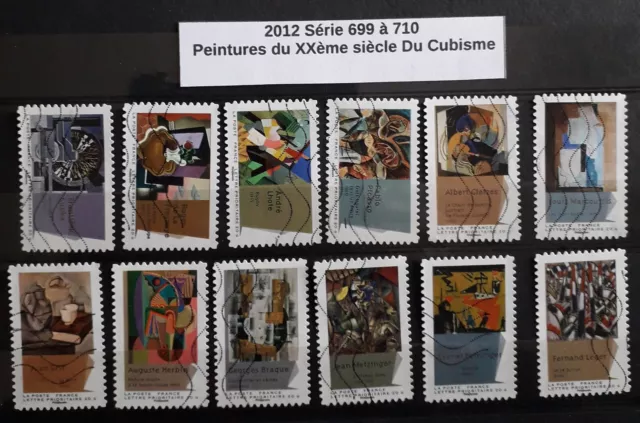 FRANCE 2012 Lot de 4 séries completes. Timbres autoadhésifs oblitérés.