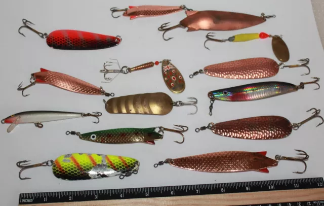 JOB LOT VINTAGE LARGER SIZED FISHING LURES / SPINNERS inc ABU