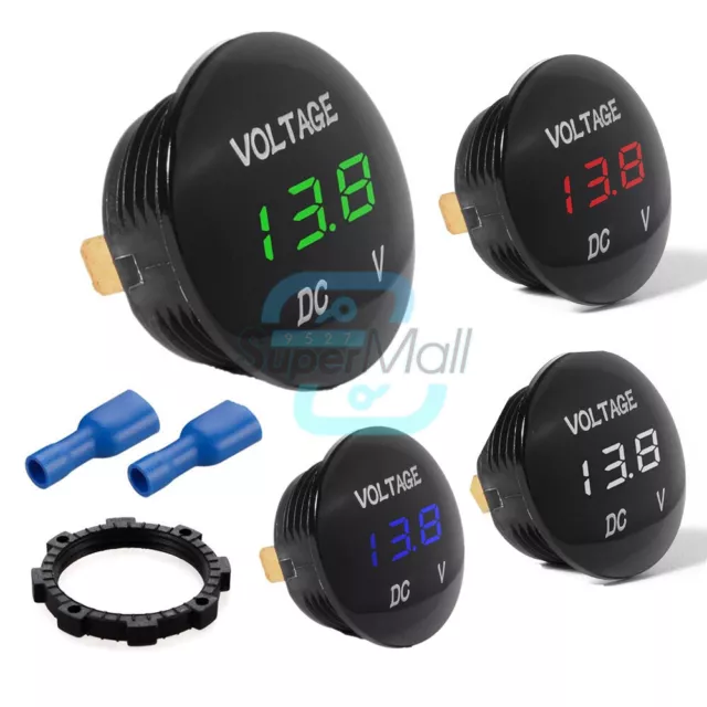 DC 12V-24V LED Panel Digital Voltage Volt Meter Display Voltmeter Motorcycle Car