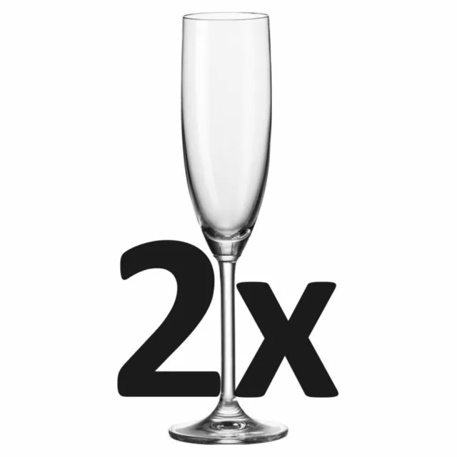 2x Leonardo Sektglas Daily Sekt-Flöte Champagner-Gläser Kristallglas Klar 200ml