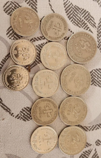 Lot De 12 Monnaies Croates Diverses Coupes Et Annees