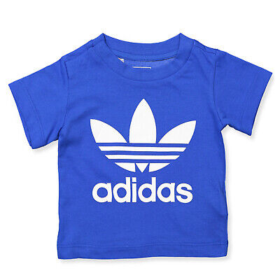 ADIDAS ORIGINALS BABY BAMBINI Trefoil Tee shirt classico ragazzo Blu Bianco ce4318