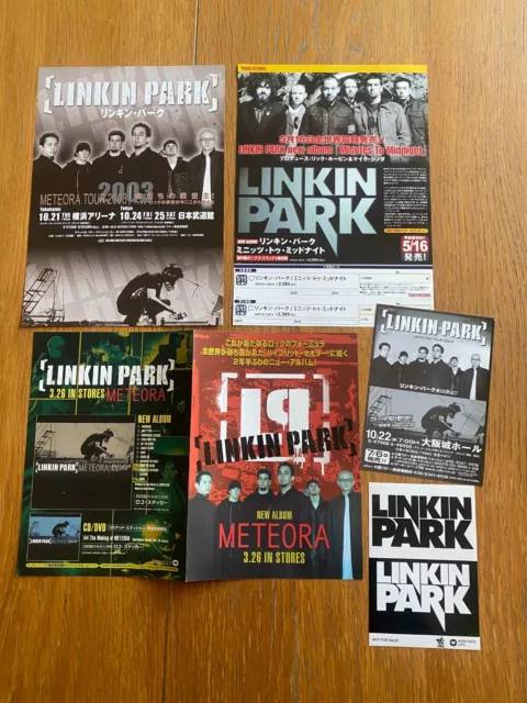 Japan METEORA Tour 2003 LINKIN PARK flyer sticker x5! MINT Minutes to Midnight!