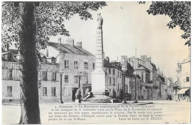 ALENCON 61 Monument commémoratif de la Guerre CPA animée non circulée non daté