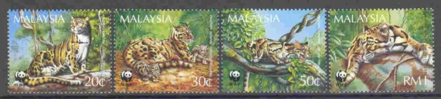 WWF - MALAYSIA - Nebelparder Clouded Leopard 1995 - kpl. Satz - perfekt - **/MNH