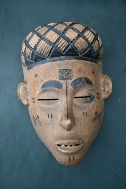 Genuine wooden mask from the Lwena, Angola