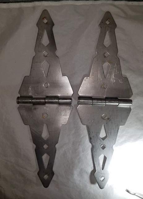 GOTHIC STEAMPUNK 8 In. Silver Heavy-Duty  Decorative Tee Gate Hinge Set
