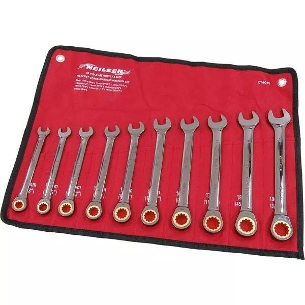 Ratchet Spanner Metric  Set 10-19mm Af SAE 3/8" - 3/4" Combination Wrench Set