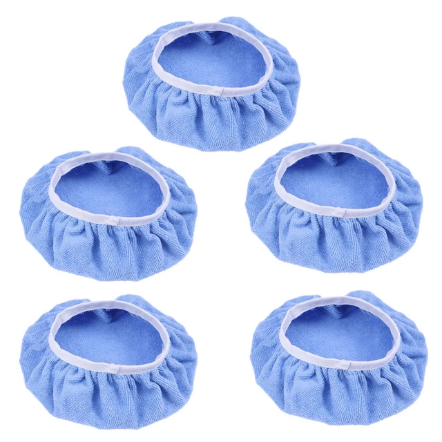 5 pz cuscinetti per cofano in microfibra lucidatura auto - 9-10 pollici (blu)