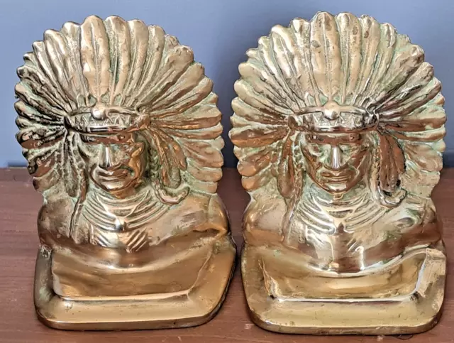 paire de serres livres tête d'indien en bronze doré ? poids pour un seul 1.4 kgs