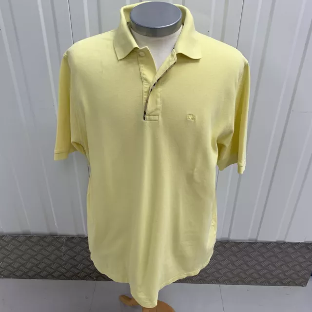 MEN’S BURBERRY POLO Shirt Yellow Size XL 100% Cotton Designer $34.80 ...