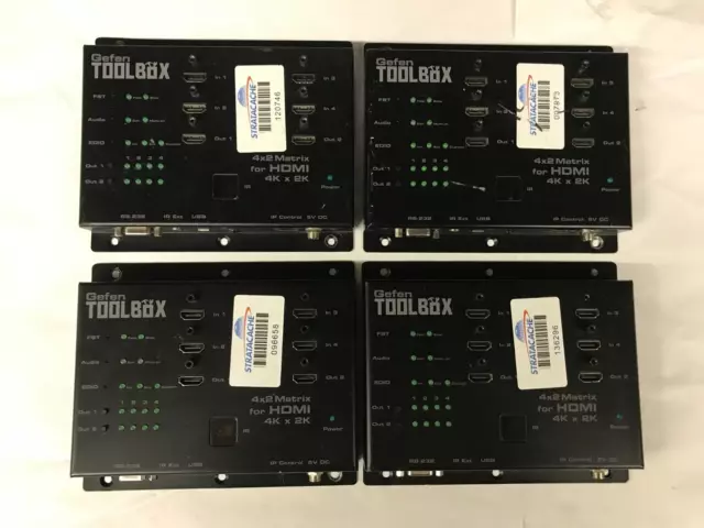 Lot of 4 Untested Gefen Toolbox 4x2 Matrix HDMI 4K x 2K GTB-HD4K2K-442-BLK