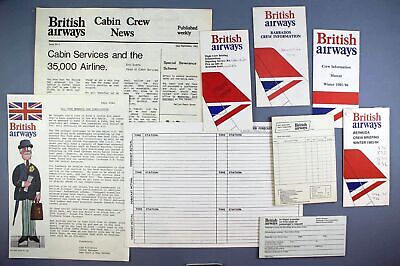 British Airways Vintage Airline Flight & Cabin Crew Info 1980’S Ba