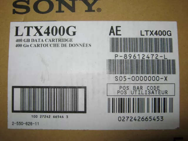 2 x Sony LTX400G, LTO Ultrium 3 (800GB compressed/400G) data cartridge Brand New