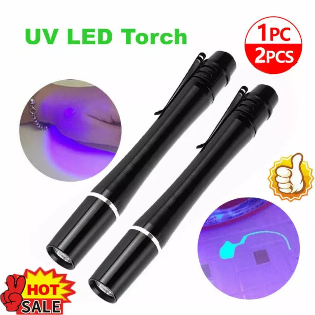 UV Ultra Violet LED Flashlight Blacklight Light 395nM Inspection Lamp Torch Mini