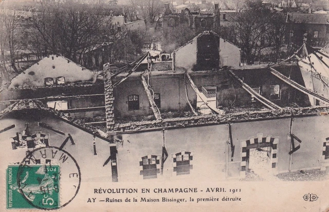 *44409 cpa Ay - ruins of the Bissinger House - Champagne Revolution 1911