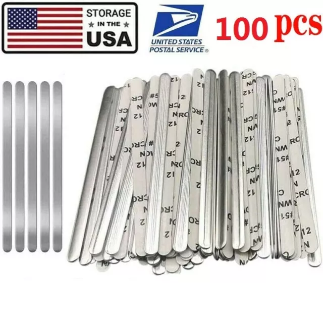 100pcs Aluminum Metal Strips Nose Bridge Wire for DIY Mask Bracket Sewing Crafts