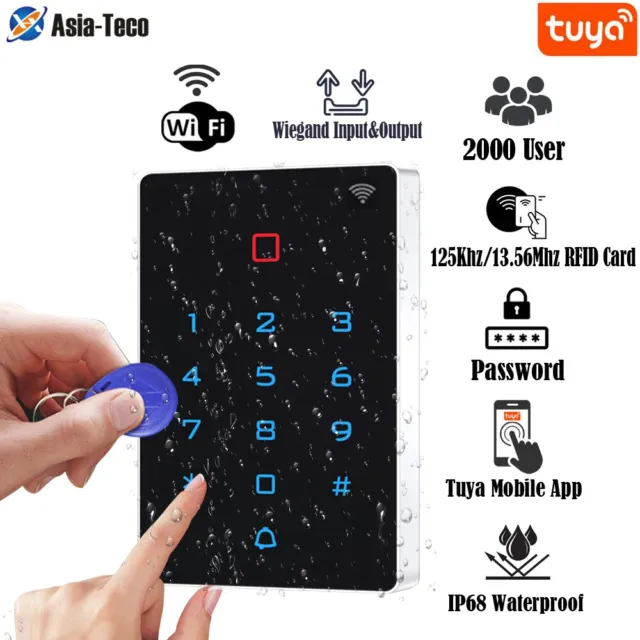 Impermeable WiFi Tuya App Backlight Táctil 125khz RFID Tarjeta Control de Acceso Teclado