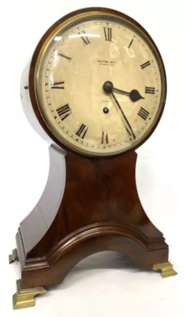 Antique Single Chain Fusee Mahogany Balloon Clock By Bolton Smith London