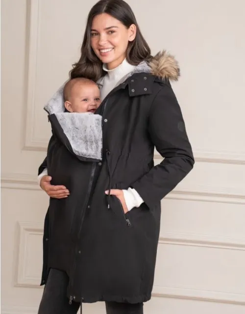 Seraphine 3 in 1 Winter Maternity To Baby Wearing Coat Black ￼Size 14