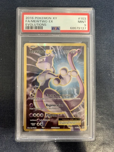 2016 Pokemon TCG XY Evolutions Mewtwo EX Full Art Holo Rare PSA 9 MINT ENG #103