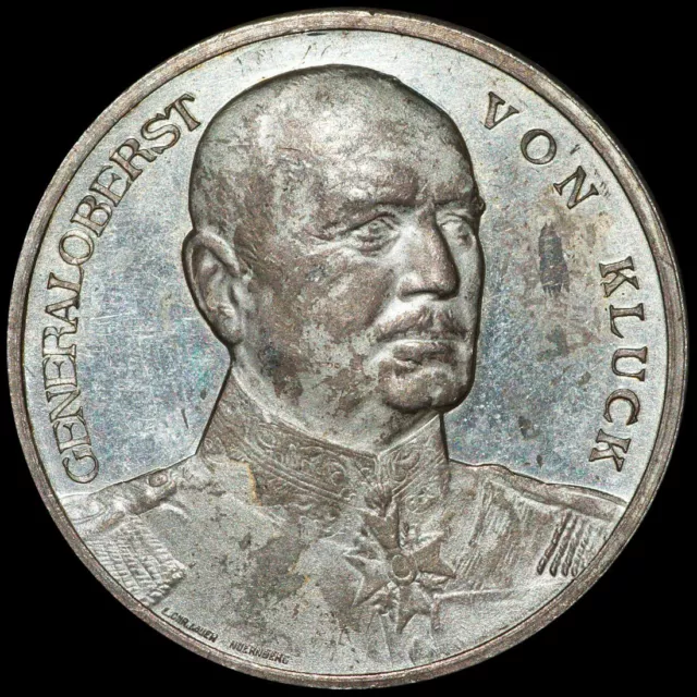 1. WELTKRIEG: Silber-Medaille 1914, Lauer. HEERFÜHRER GENERALOBERST VON KLUCK.