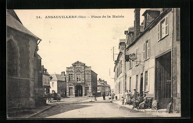 CPA Ansauvillers, Place de la Mairie