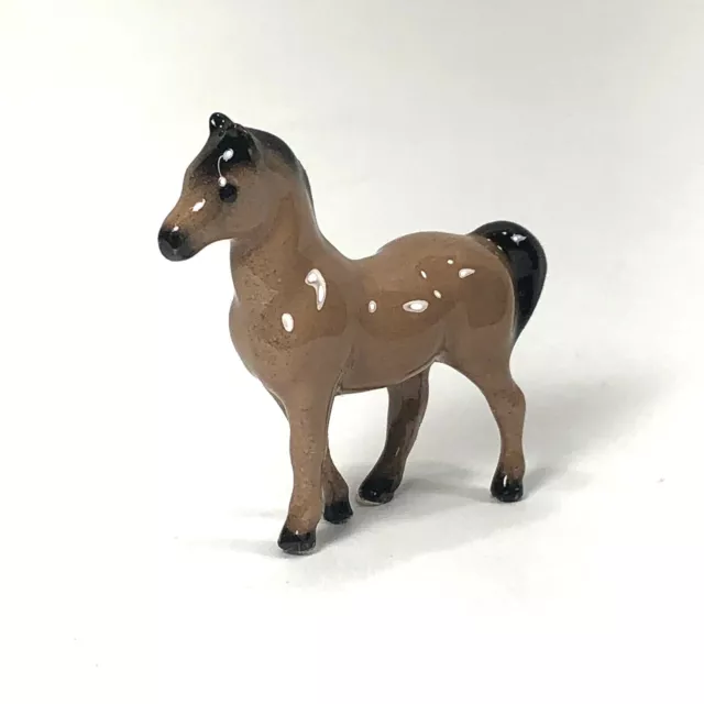 Vintage Hagen Renaker Brown Horse Miniature Figurine Ceramic REPAIRED LEG AS IS