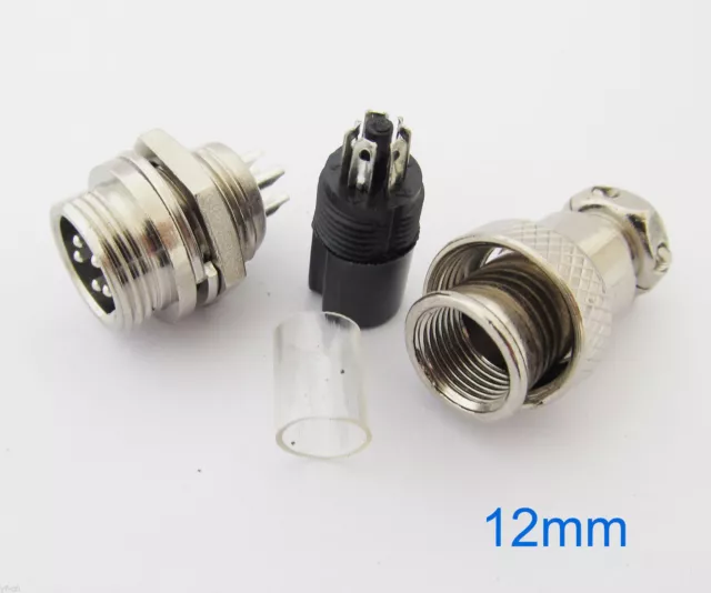 5 ensembles 12 mm 16 mm XLR Aviation 2-9 broches panneau audio châssis d'alimentation connecteur métallique 2