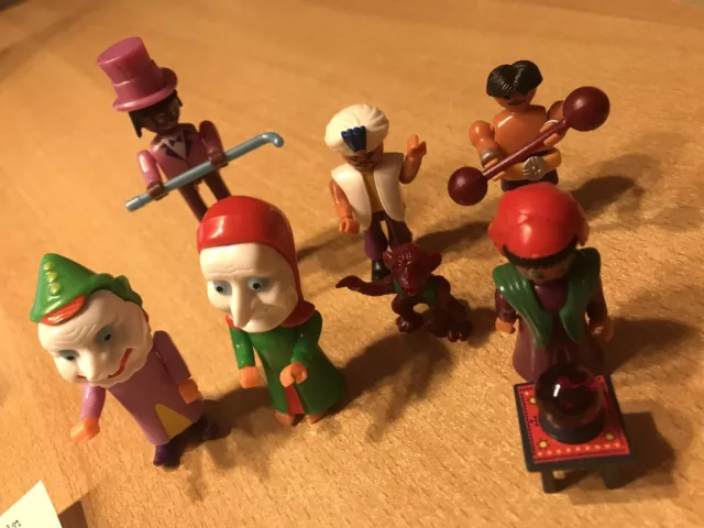 6 Ü-Ei Steckfiguren "Jahrmarkt der Fantasie" 1999 mit 5 Beipackzetteln