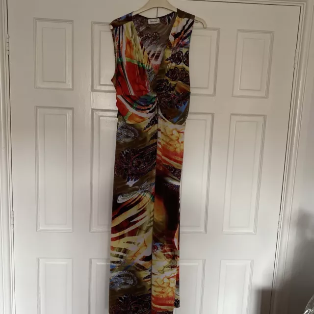 ANONYMOUS MAXI DRESS Size 18 Multicoloured Floral Stretch  V neck Sleeveless