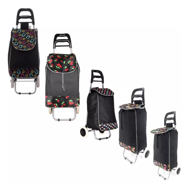 35L Large Lightweight Wheeled Shopping Trolley Push Cart Luggage Bag With Wheels